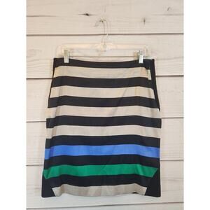 Diane von Furstenberg Striped Silk & Wool Blend Pencil Skirt Size‎ 10